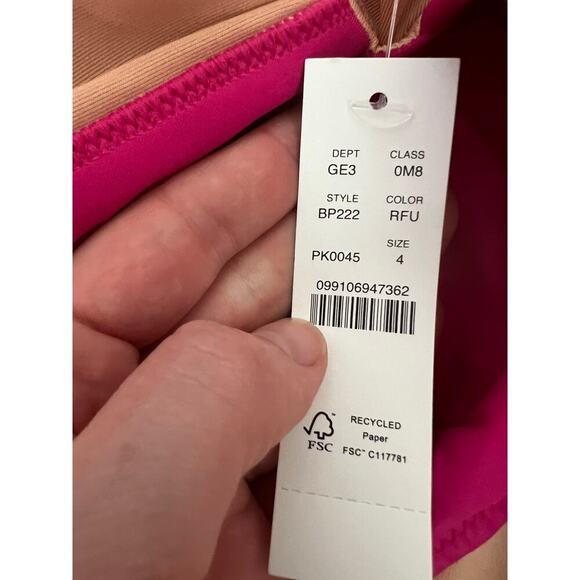 NWT J. Crew Pink Fushia One Piece Swim Suit Ruched Ruffle V Neck Women's 4 - Picture 6 of 9